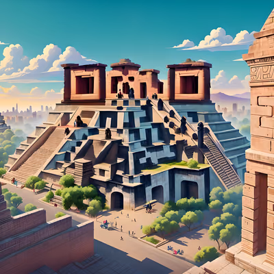 Teotihuacan Pyramid Game Art QR Code for Posters — image 1