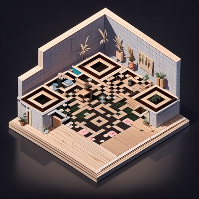 Isometric Boho Flower Studio QR Code Art