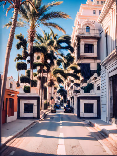 Palm Lined Avenue Film Photo QR Code for Posters — image 1