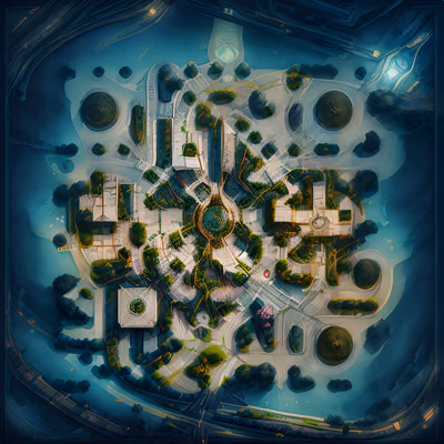 Fantasy City Map Concept Art QR Code Art — image 1