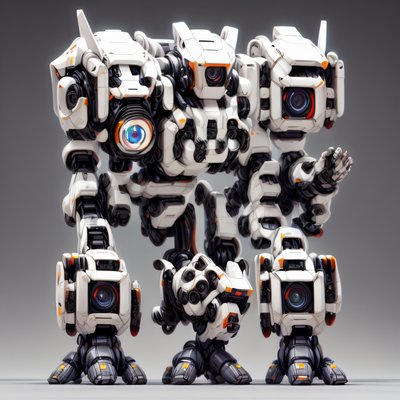 Отряд белых мехов, 3D-рендер: QR-код для постеров