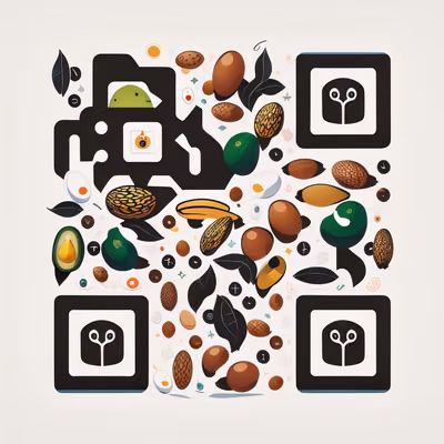 Avocado Egg Nut Vector Icons QR Code for Packaging — image 1