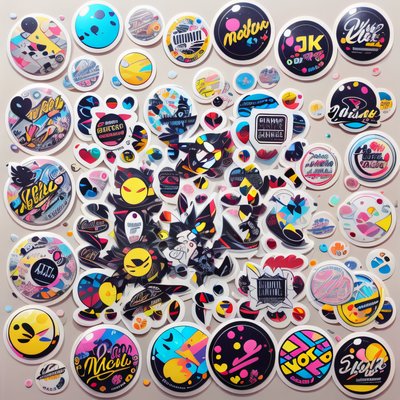 Sticker Bomb Collage Lettering QR Code for Stickers
