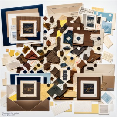 Vintage Envelope Stamp Collage QR Code for Packaging