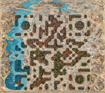Hyper Detailed City Map QR Code Art