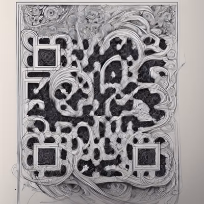 Swirling Ink Zentangle QR Code Art — image 1
