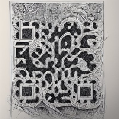 Swirling Ink Zentangle QR Code Art