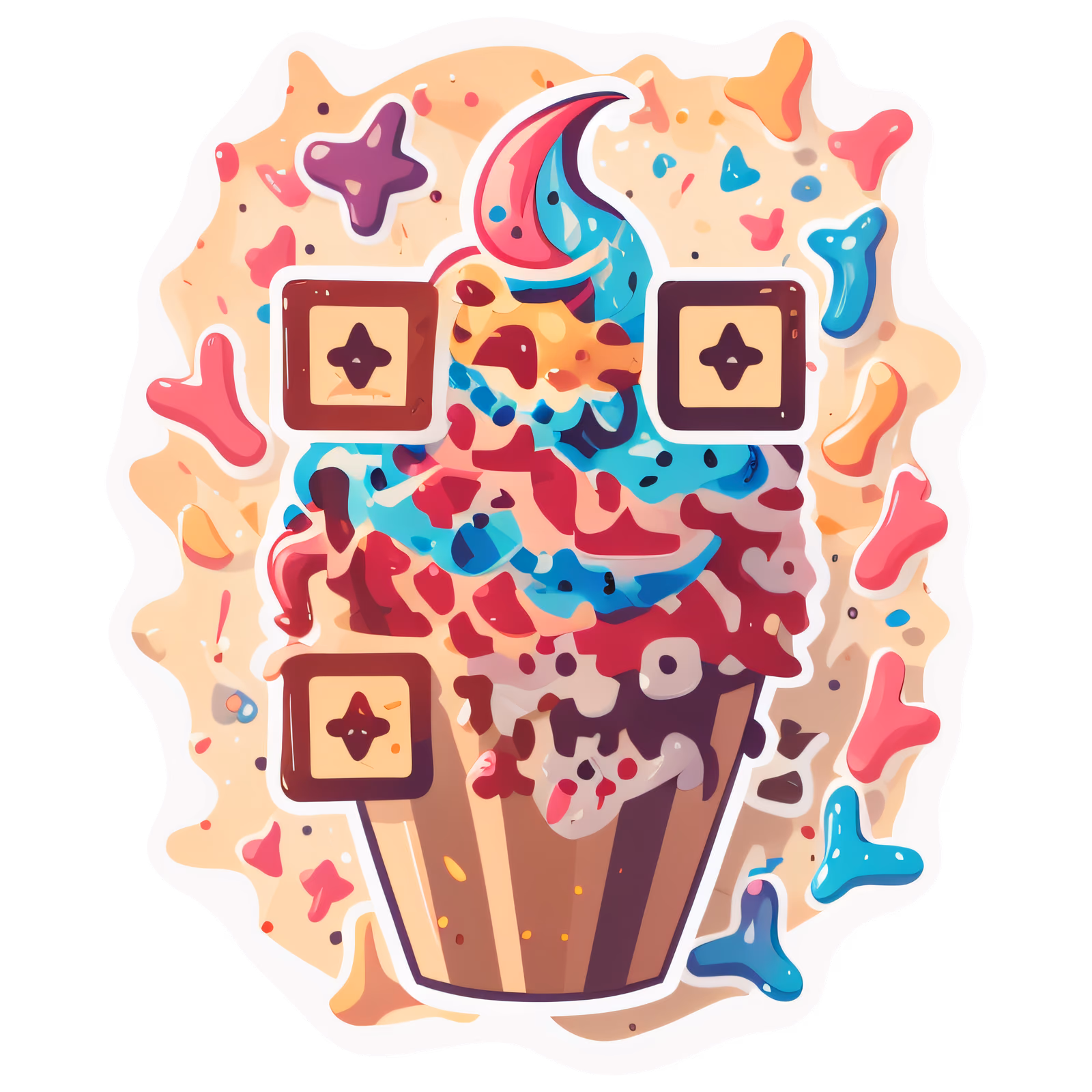 Frosted Cupcake Vector Sticker QR Code for Stickers — image 1