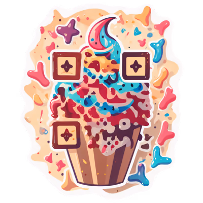 Frosted Cupcake Vector Sticker QR Code for Stickers — image 1