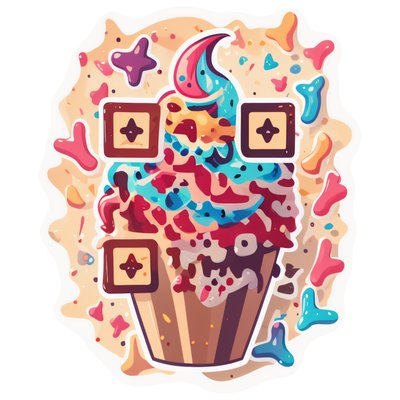 Frosted Cupcake Vector Sticker QR Code for Stickers