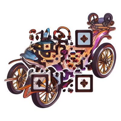 Старинная карета без лошадей: векторный QR-код для наклеек — изображение 1