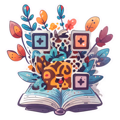 Раскрытая книга: ботанический векторный QR-код для стикеров — изображение 1