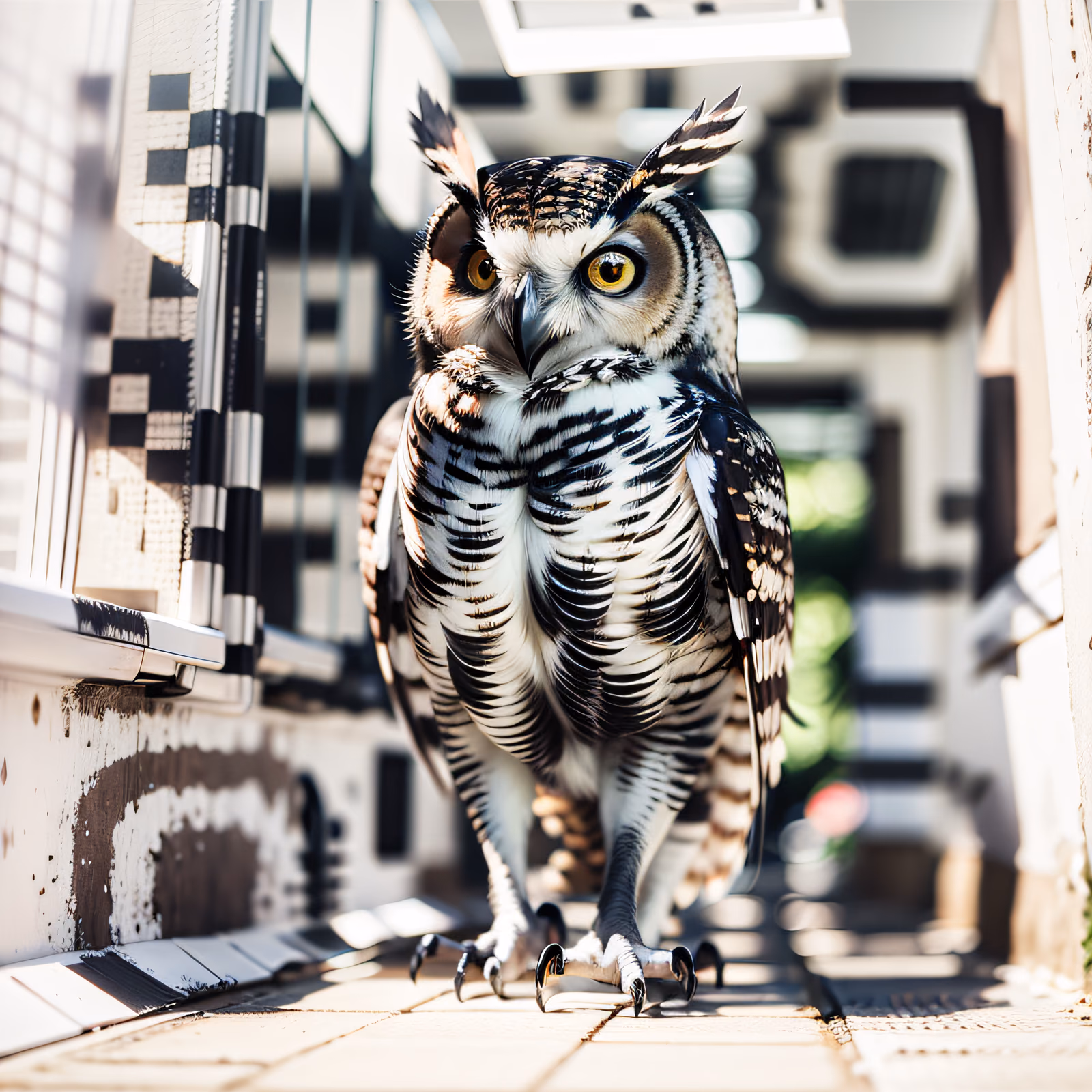 Barred Owl Photorealistic QR Code Art — image 1