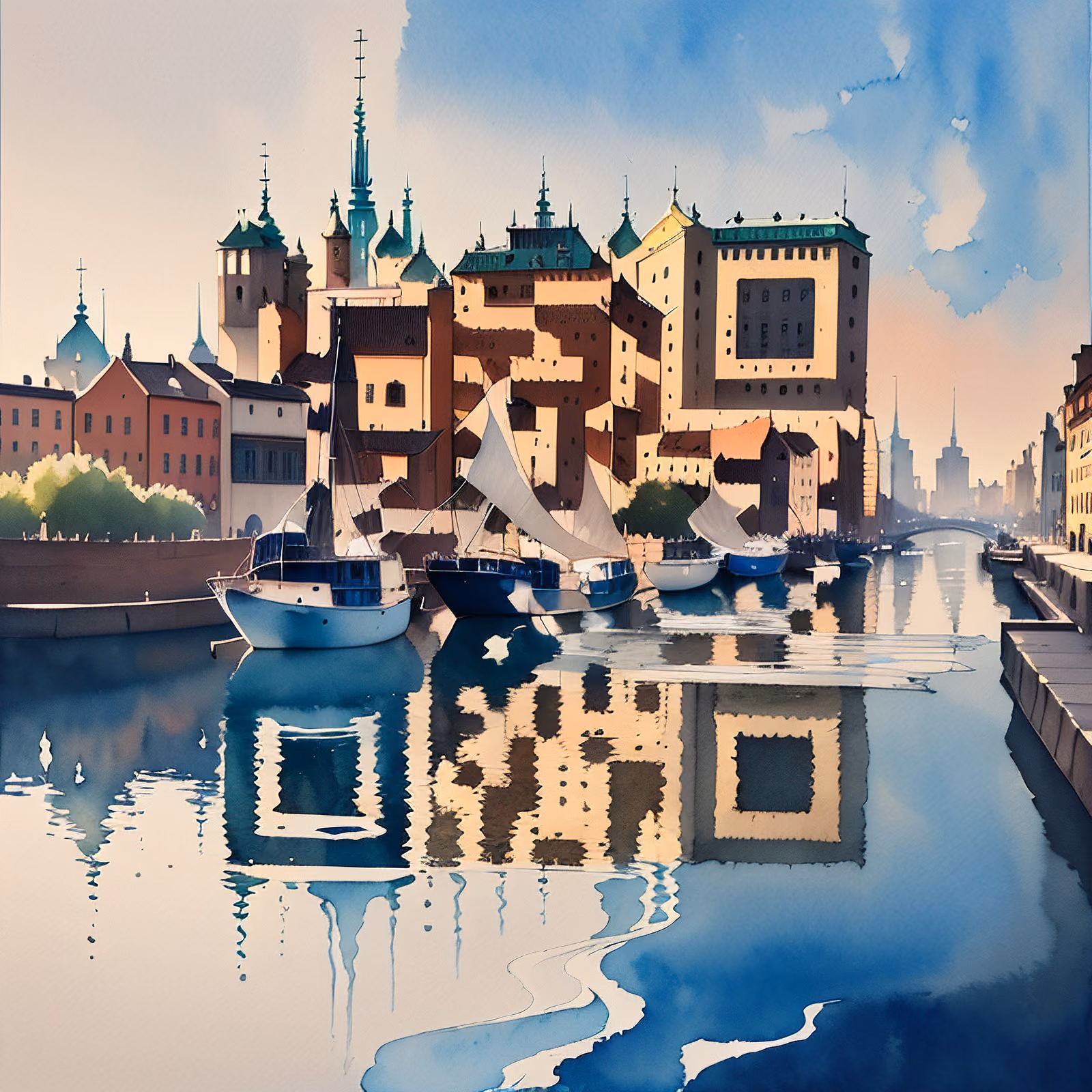 Стокгольмская набережная в акварели: QR-код — изображение 1