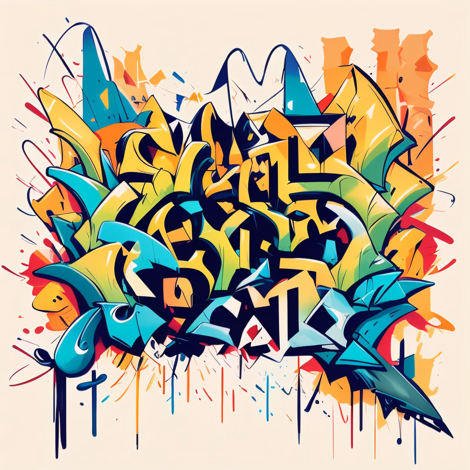 Wildstyle Graffiti Lettering QR Code for Apparel — image 1