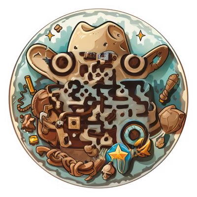 Cowboy Gear Vector Cartoon QR Code for Stickers — image 1