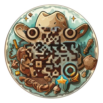 Cowboy Gear Vector Cartoon QR Code for Stickers
