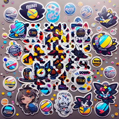 Sticker Bomb Mascot Badge QR Code for Stickers