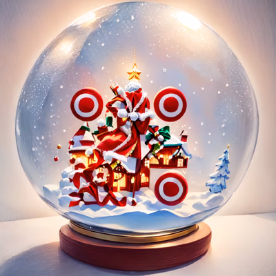 Christmas Snow Globe Village House QR Code for Greeting Cards — image 1