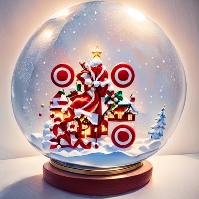 Christmas Snow Globe Village House QR Code for Greeting Cards