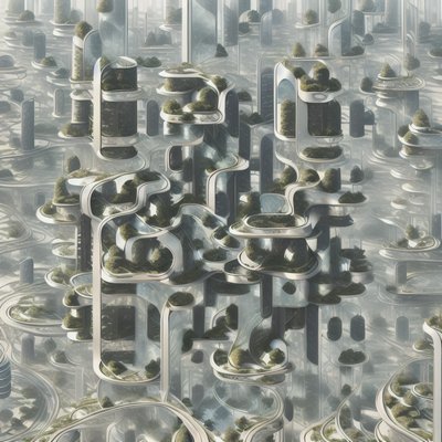 Футуристический эко-город: концепт QR-кода