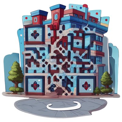 Hospital Building Vector Sticker Heart QR Code for Stickers