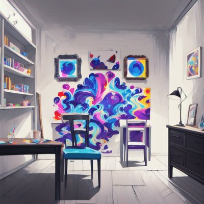 艺术工作室室内数字绘画二维码艺术