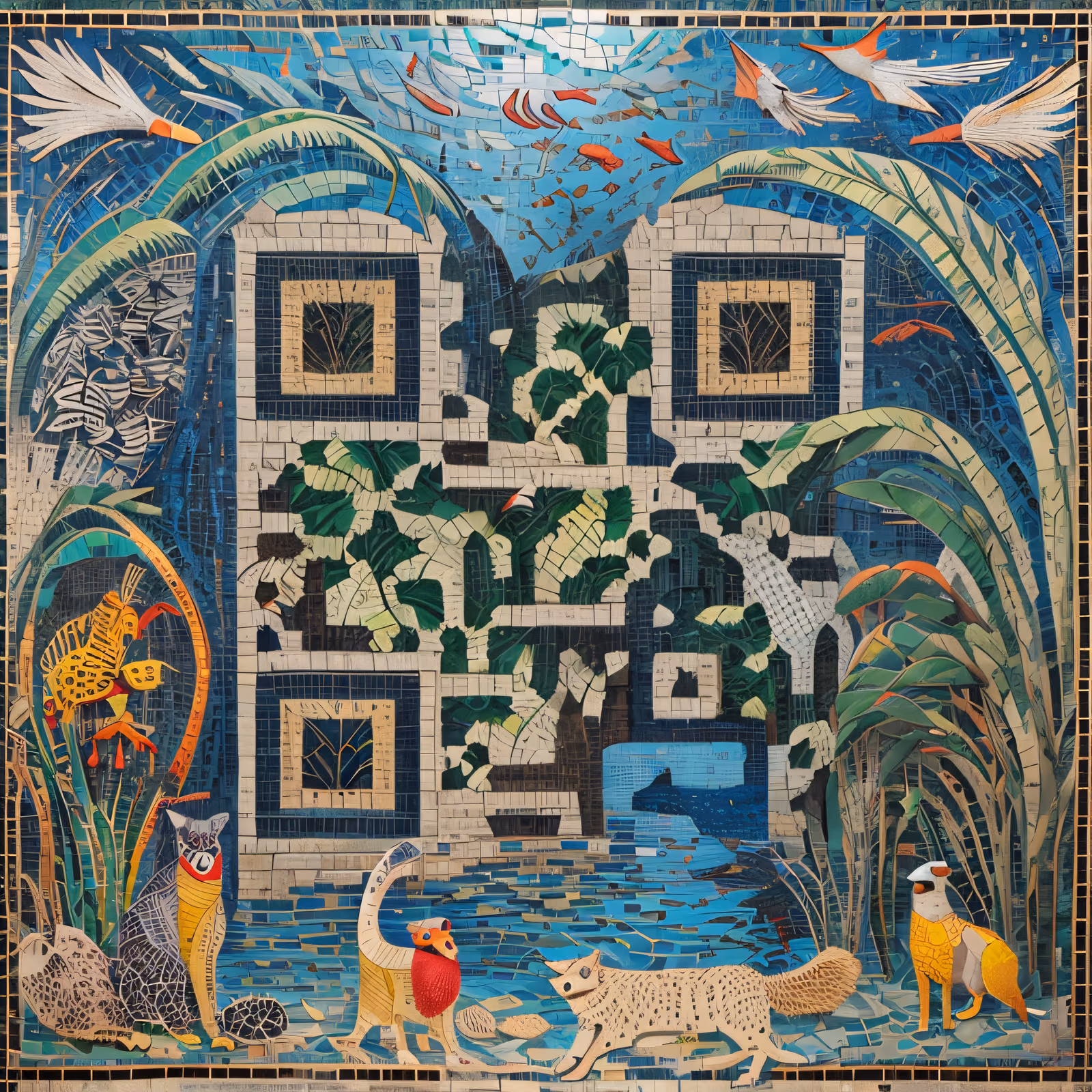 Jungle Animals Tile Mosaic QR Code Art — image 1