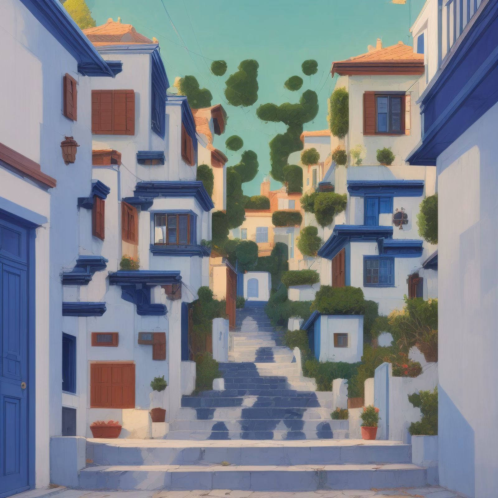 Greek Alley Staircase Storybook QR Code for Posters — image 1