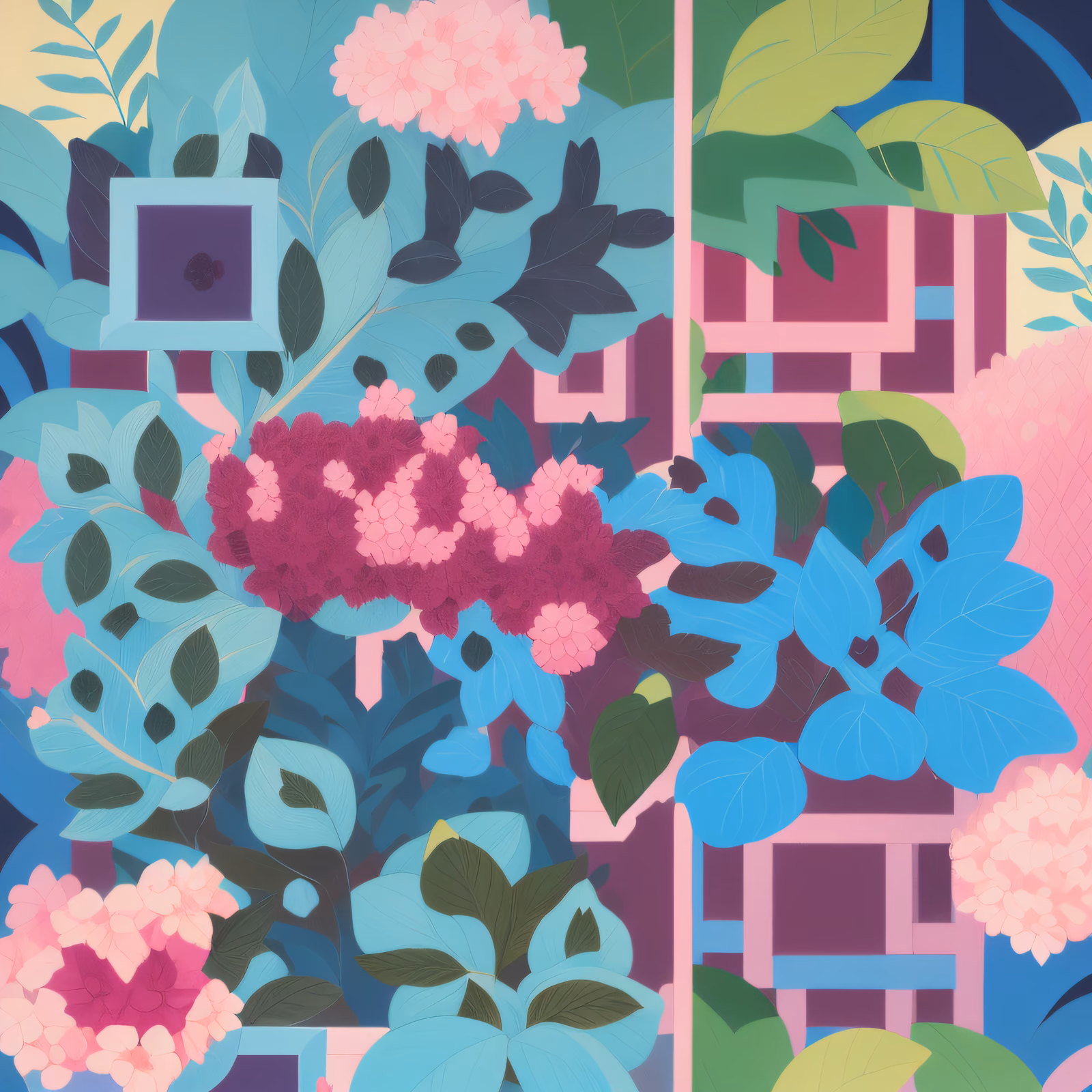 Pastel Floral Foliage Vector QR Code Art — image 1