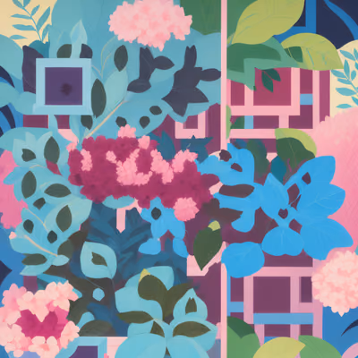 Pastel Floral Foliage Vector QR Code Art — image 1
