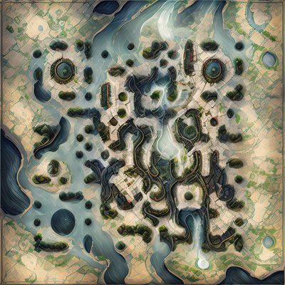 Fantasy City Map Concept QR Code Art