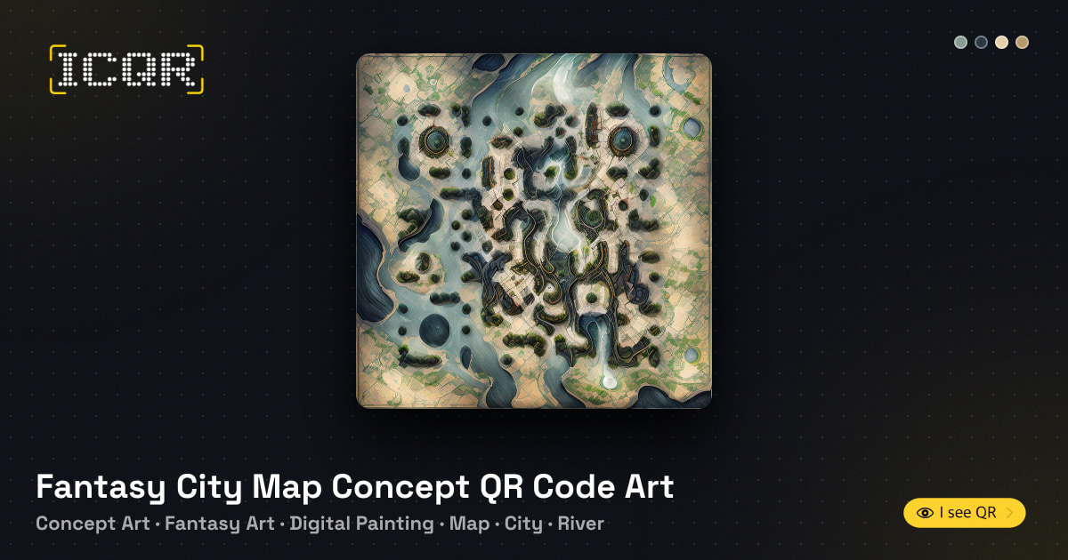 Fantasy City Map Concept QR Code