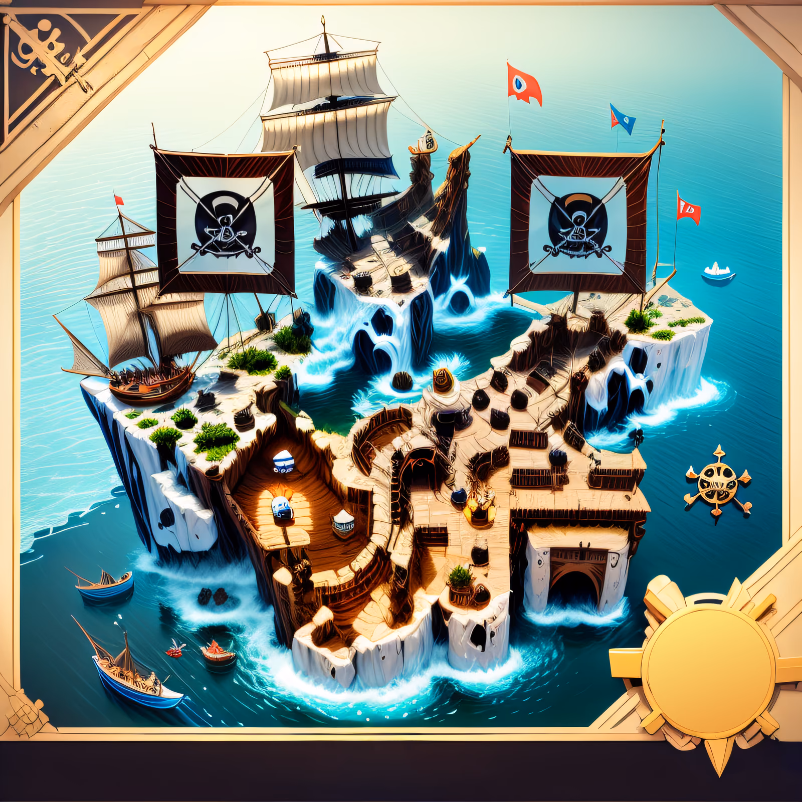 Карта острова пиратов: игровой QR-код для постеров — изображение 1