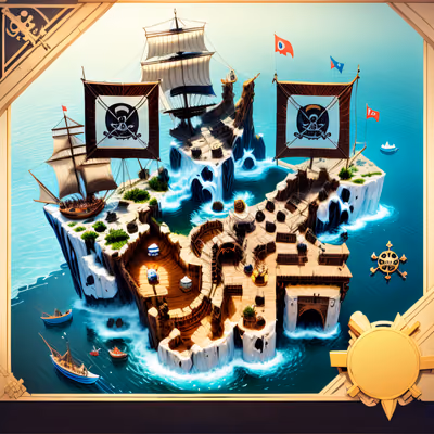 Карта острова пиратов: игровой QR-код для постеров — изображение 1