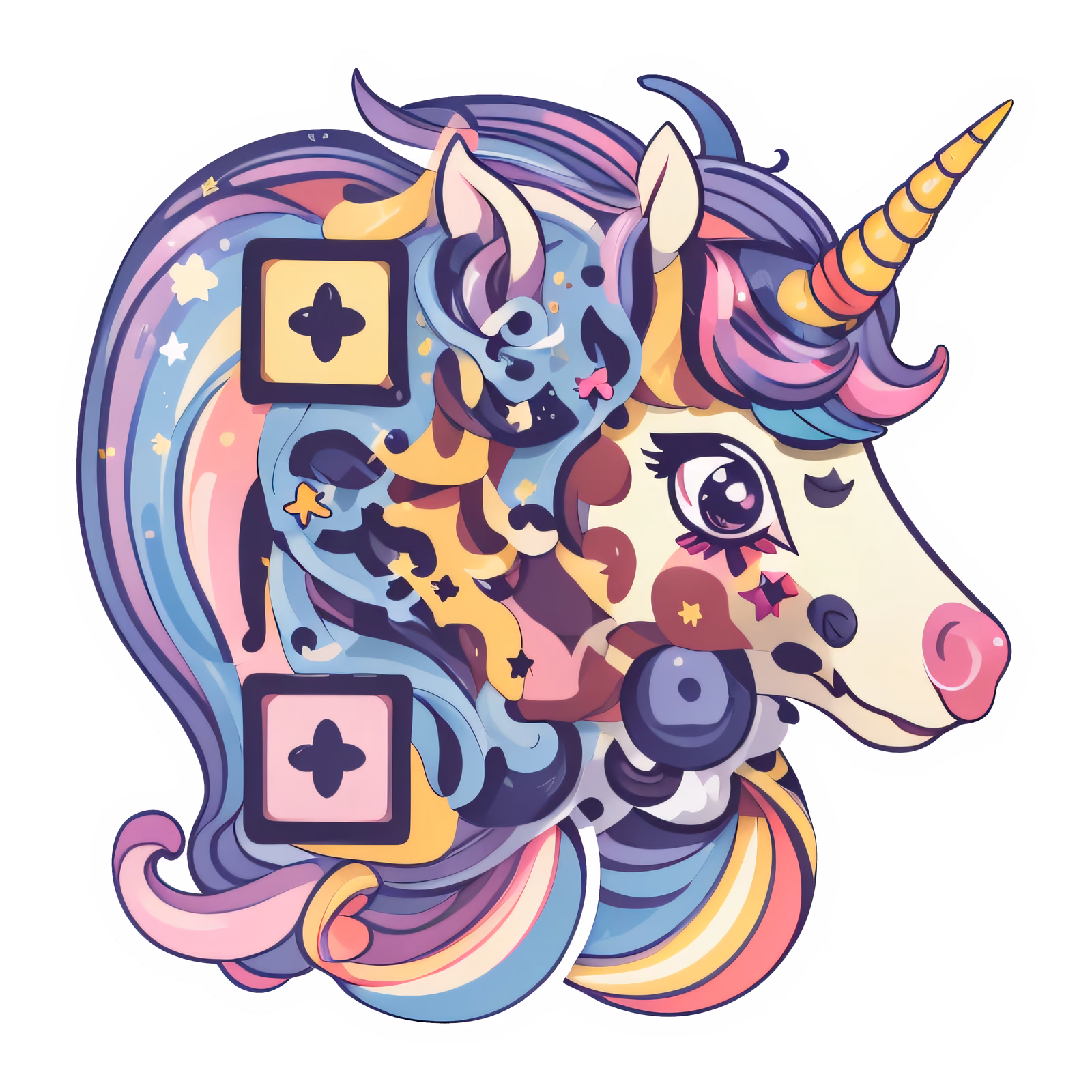 Pastel Unicorn Vector QR Code for Stickers — image 1