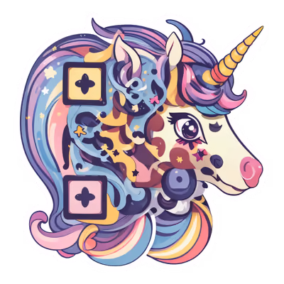 Pastel Unicorn Vector QR Code for Stickers — image 1