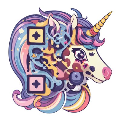 Pastel Unicorn Vector QR Code for Stickers