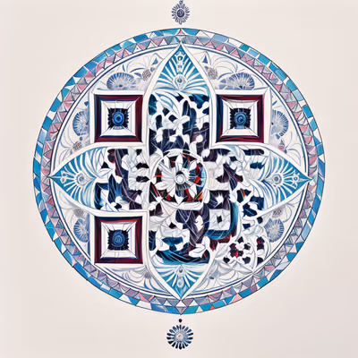 Teal Ornamental Mandala QR Code Art — image 1