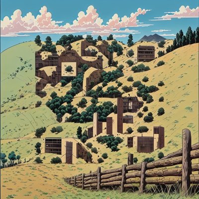 Hillside Village Comic Book QR Code Art