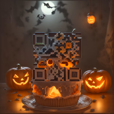 Halloween Pumpkin Cake 3D QR Code for Posters — image 1