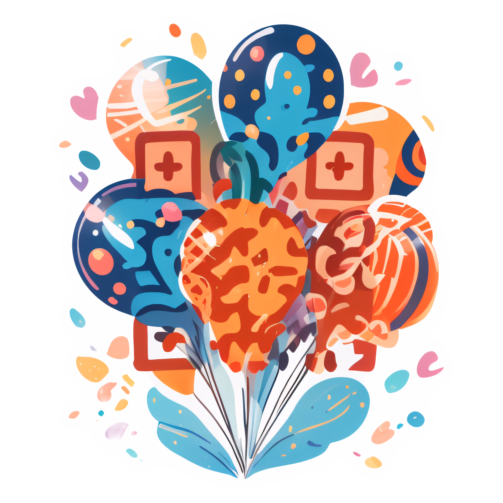 Party Balloon Bunch Vector QR Code for Stickers — image 1
