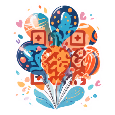 Party Balloon Bunch Vector QR Code for Stickers — image 1