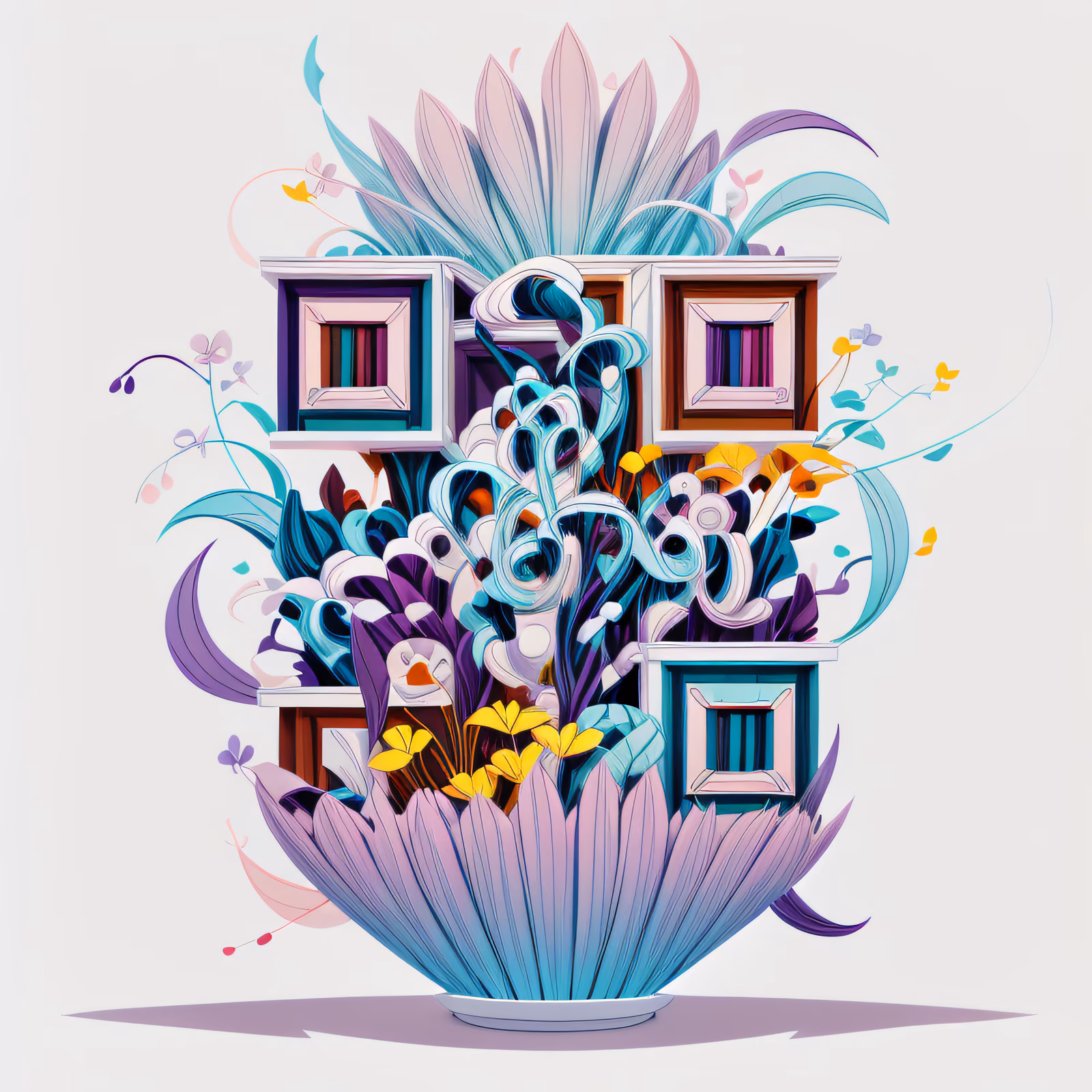 Layered Petal Vase Game Art QR Code Art — image 1