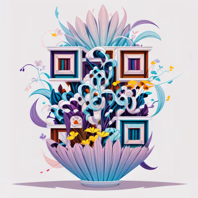 Layered Petal Vase Game Art QR Code Art — image 1