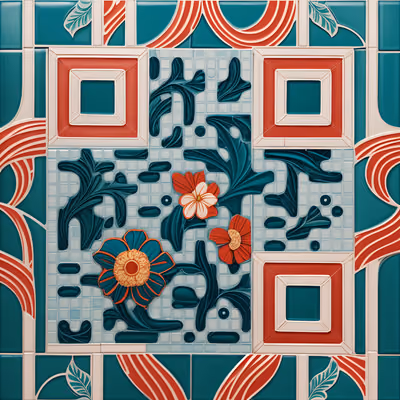 Кубинская цветочная керамическая плитка: QR-код — изображение 1
