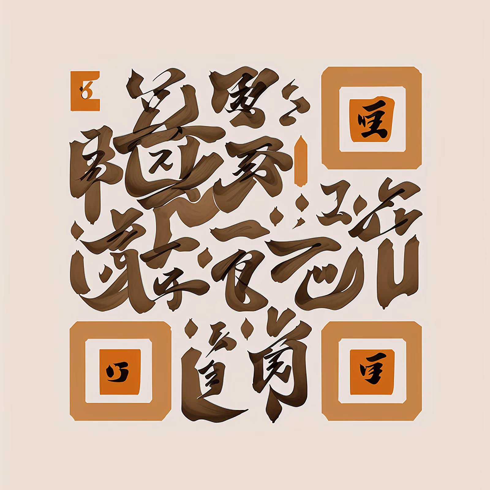 Японская каллиграфия тушью, иероглифы кистью: QR-код — изображение 1