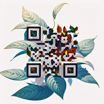 Botanical Leaf Cluster 3D QR Code for Stickers — image 1