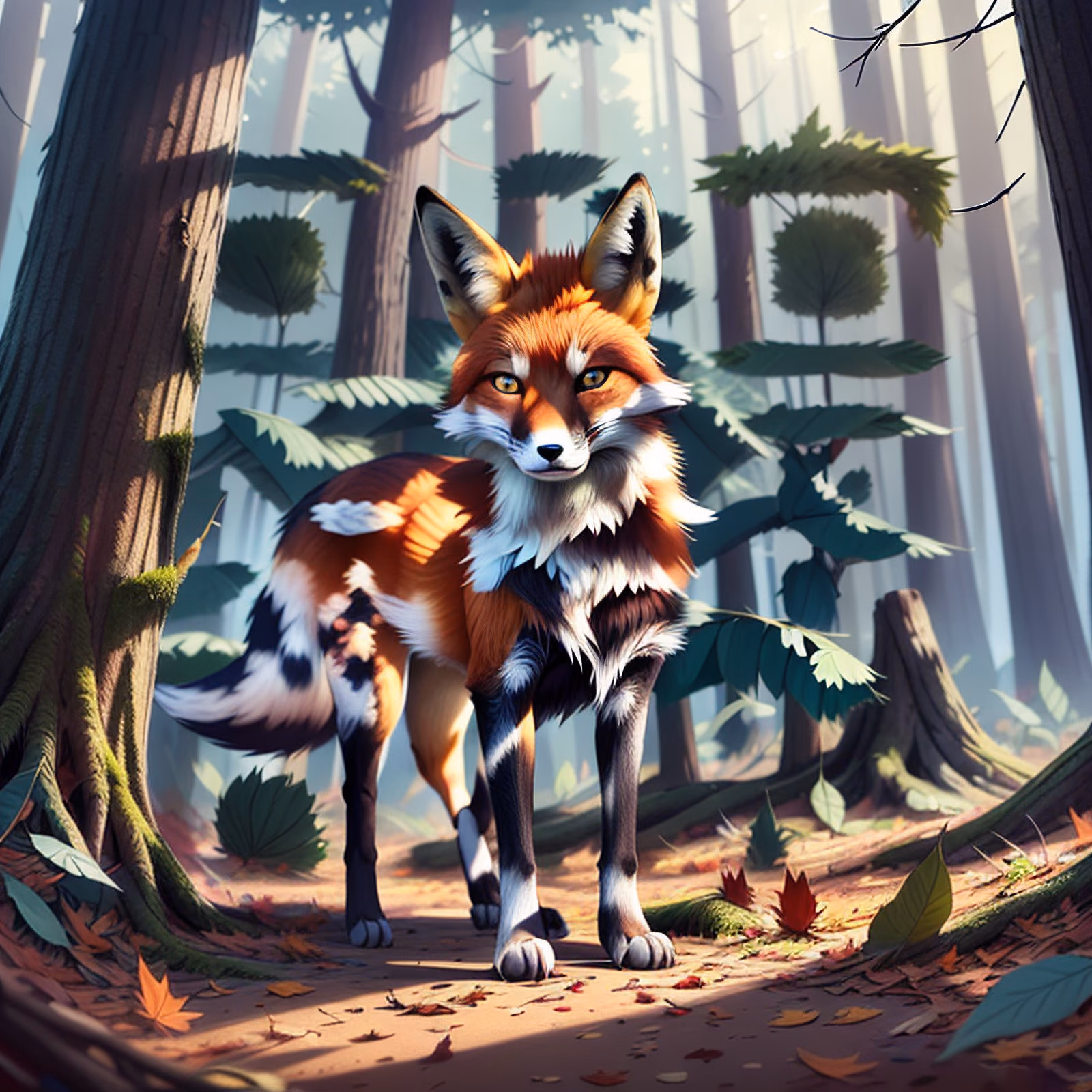 Autumn Forest Fox Digital Painting QR Code Art — image 1