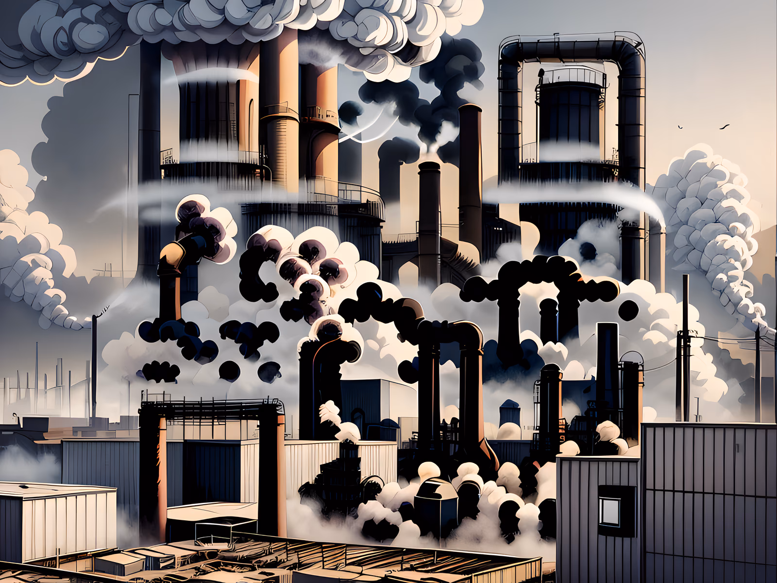 Smoking Factory Cartoon QR Code for Posters — image 1